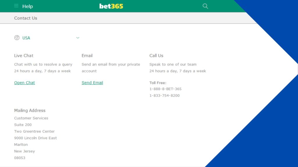 Technical support on the Bet365 platform